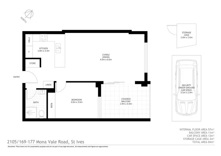 Floorplan of Homely unit listing, 2105/169-177 Mona Vale Road, St Ives NSW 2075