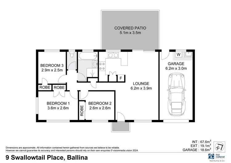 Floorplan of Homely house listing, 9 Swallowtail Place, Ballina NSW 2478