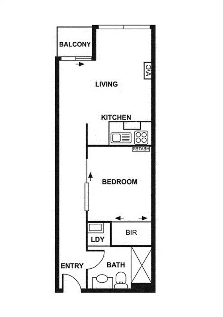 Floorplan of Homely apartment listing, 204/108 Flinders Street, Melbourne VIC 3000