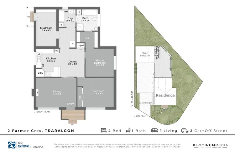 Floorplan of Homely house listing, 2 Farmer Crescent, Traralgon VIC 3844