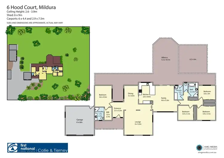 Floorplan of Homely house listing, 6 Hood Court, Mildura VIC 3500