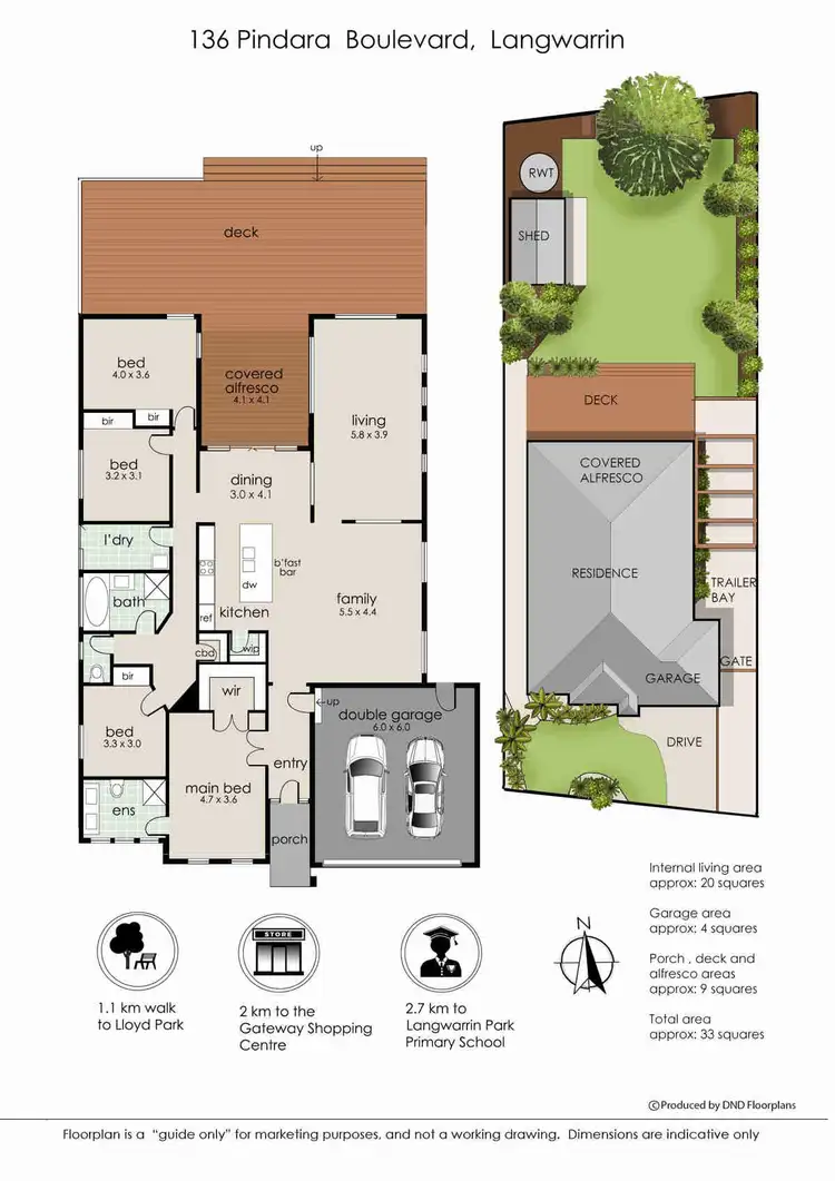 Floorplan of Homely house listing, 136 Pindara Boulevard, Langwarrin VIC 3910