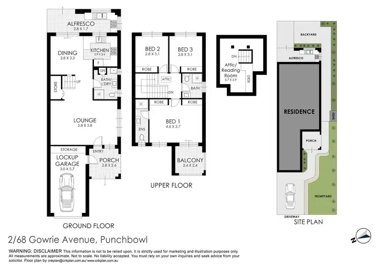 Floorplan of Homely townhouse listing, 2/68 Gowrie Avenue, Punchbowl NSW 2196