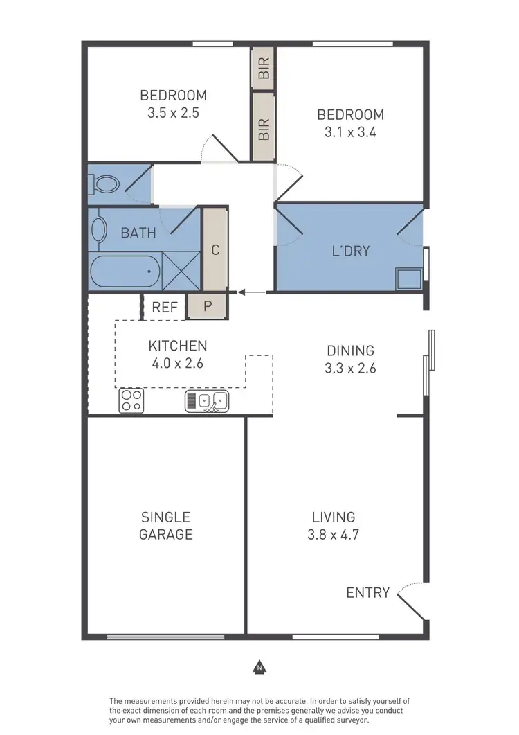 Floorplan of Homely unit listing, 2/38 Julier Crescent, Hoppers Crossing VIC 3029