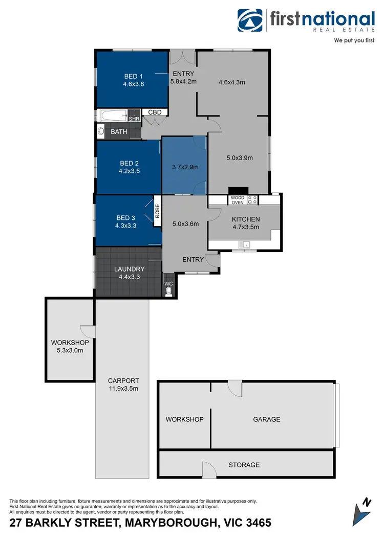 Floorplan of Homely house listing, 27 Barkly Street, Maryborough VIC 3465