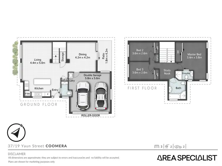 Floorplan of Homely semi-detached listing, 37/19 Yaun Street, Coomera QLD 4209