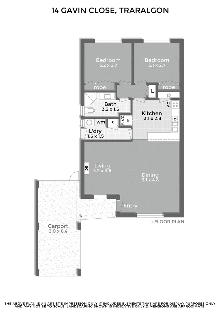 Floorplan of Homely townhouse listing, 14 Gavin Close, Traralgon VIC 3844