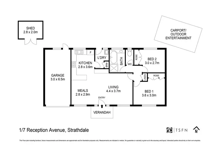 Floorplan of Homely unit listing, 1/7 Reception Avenue, Strathdale VIC 3550