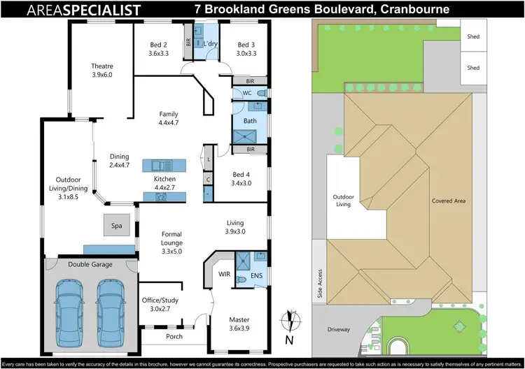 Floorplan of Homely house listing, 7 Brookland Greens Boulevard, Cranbourne VIC 3977