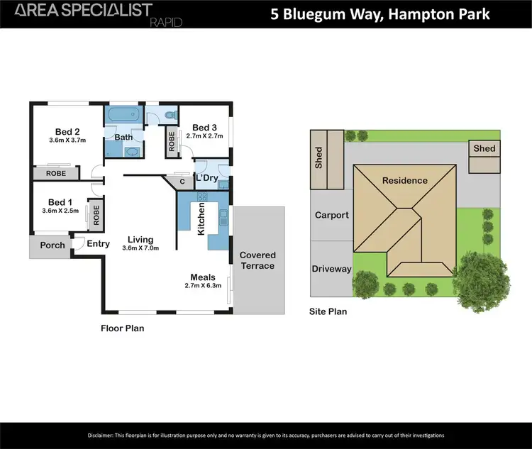 Floorplan of Homely house listing, 5 Bluegum Way, Hampton Park VIC 3976