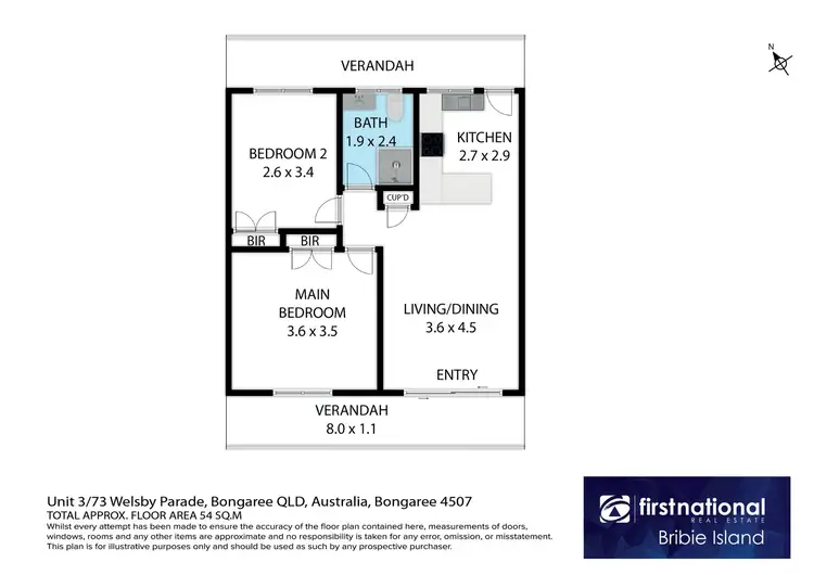 Floorplan of Homely unit listing, 3/73 Welsby Parade, Bongaree QLD 4507