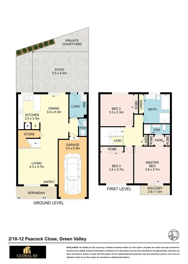 Floorplan of Homely townhouse listing, 2/10-12 Peacock Close, Green Valley NSW 2168