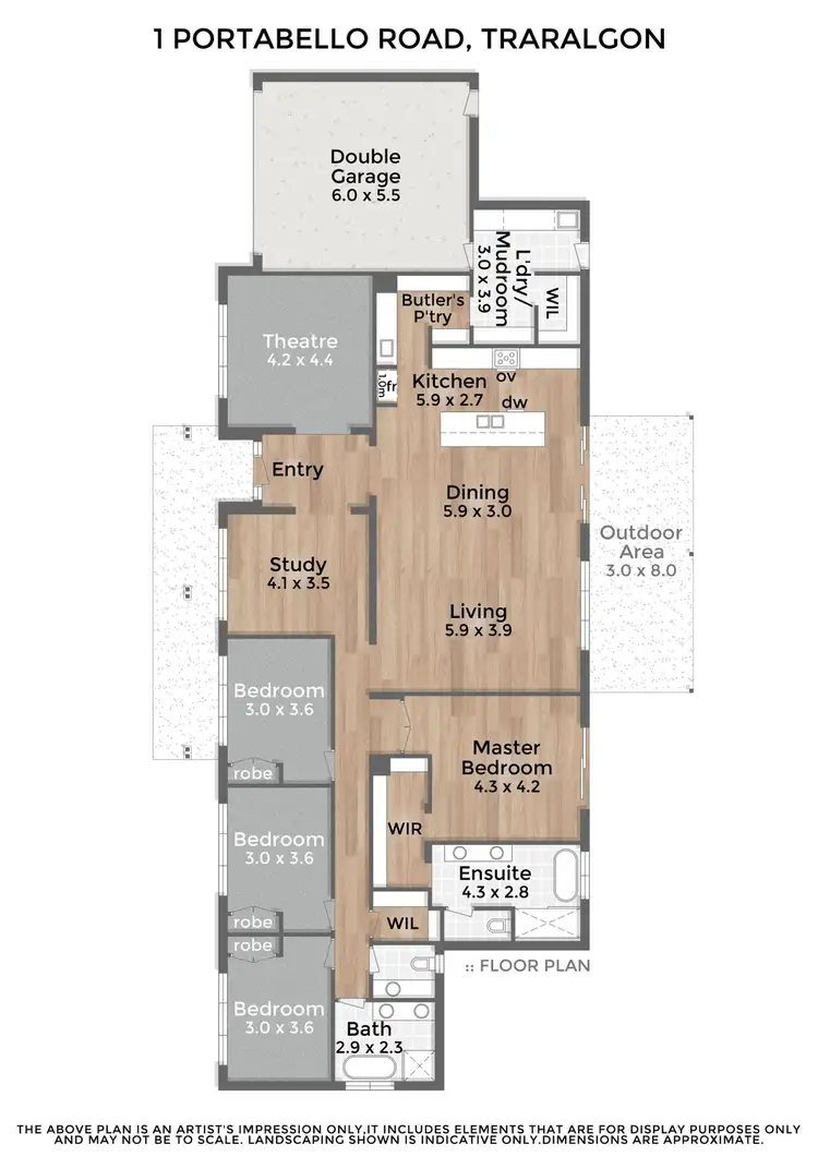 Floorplan of Homely house listing, 1 Portabello Road, Traralgon VIC 3844