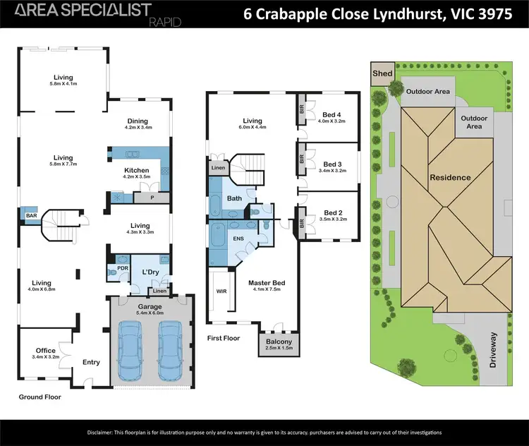 Floorplan of Homely house listing, 6 Crabapple Close, Lyndhurst VIC 3975