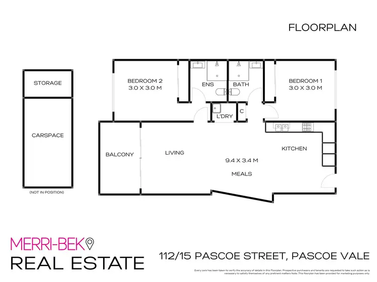 Floorplan of Homely apartment listing, 112/15 Pascoe Street, Pascoe Vale VIC 3044