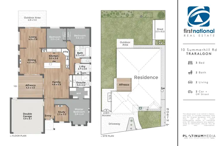Floorplan of Homely house listing, 10 Summerhill Road, Traralgon VIC 3844