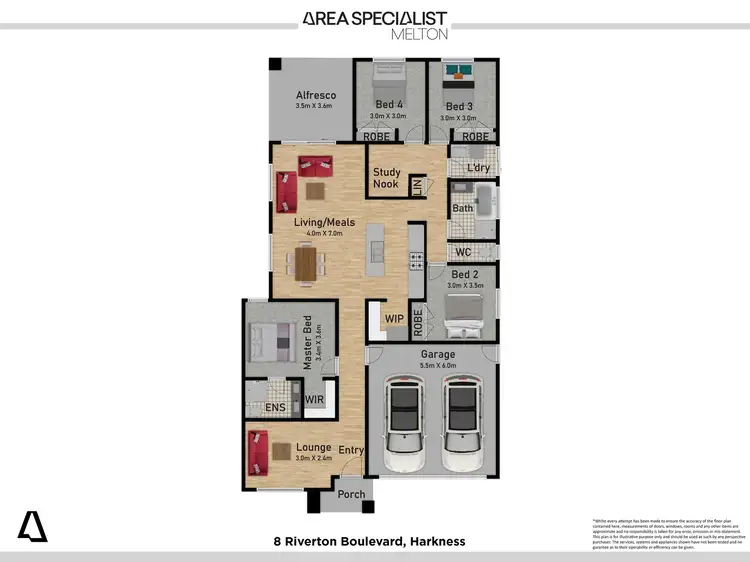 Floorplan of Homely house listing, 8 Riverton Boulevard, Harkness VIC 3337