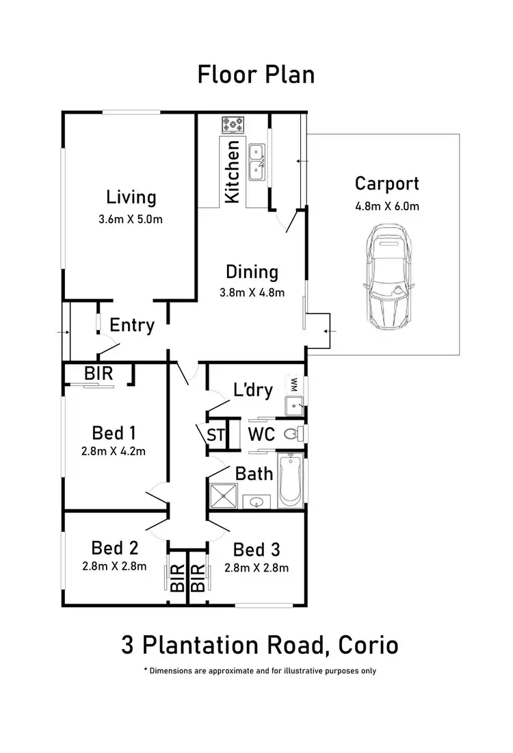 Floorplan of Homely house listing, 3 Plantation Road, Corio VIC 3214