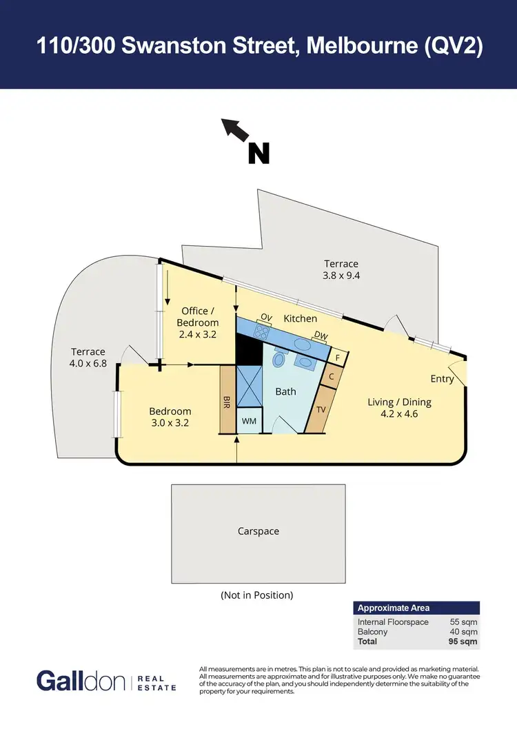 Floorplan of Homely apartment listing, 110/300 Swanston Street, Melbourne VIC 3000