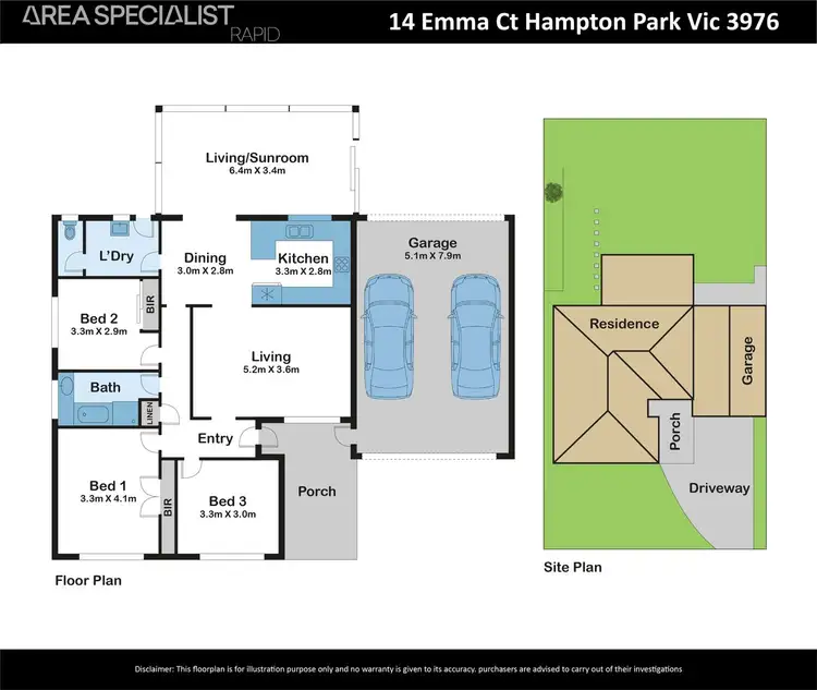 Floorplan of Homely house listing, 14 Emma Court, Hampton Park VIC 3976