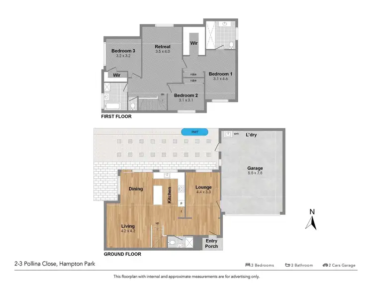 Floorplan of Homely house listing, 2/3 Pollina Close, Hampton Park VIC 3976