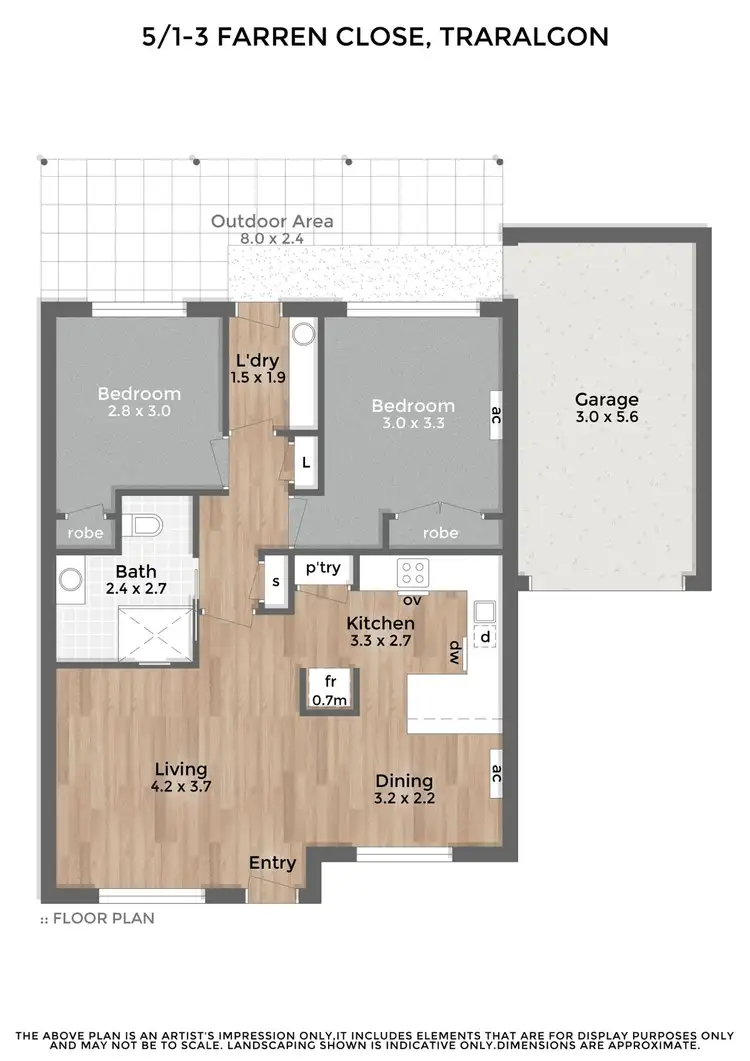 Floorplan of Homely unit listing, 5/1-3 Farren Close, Traralgon VIC 3844