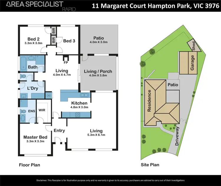 Floorplan of Homely house listing, 11 Margaret Court, Hampton Park VIC 3976