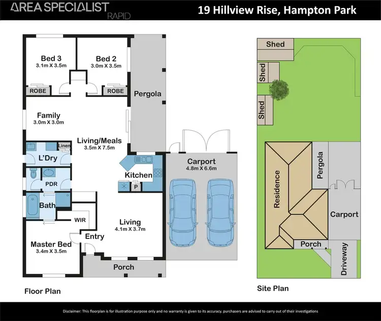 Floorplan of Homely house listing, 19 Hillview Rise, Hampton Park VIC 3976