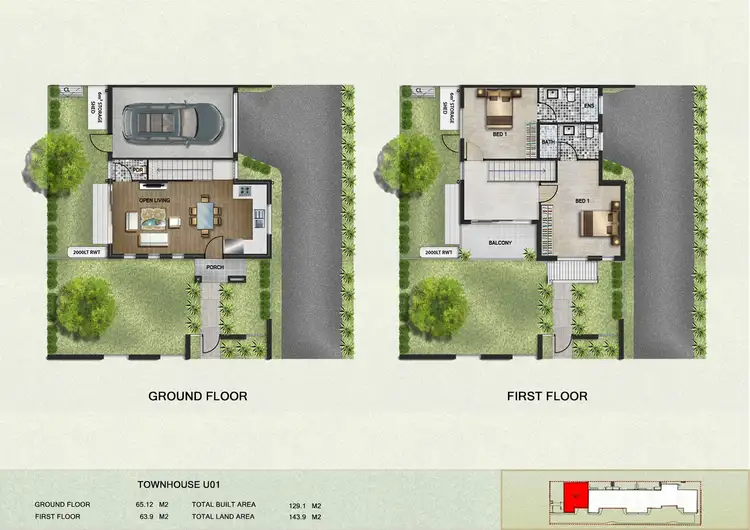 Floorplan of Homely townhouse listing, 1/14 Whitworth Avenue, Springvale VIC 3171