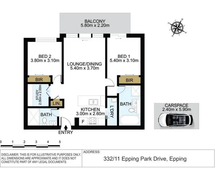 Floorplan of Homely unit listing, 332/11 Epping Park Drive, Epping NSW 2121
