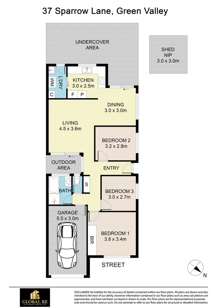 Floorplan of Homely semi-detached listing, 37 Sparrow Lane, Green Valley NSW 2168