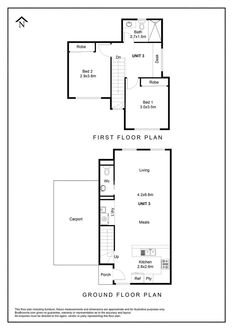 Floorplan of Homely townhouse listing, 3/92 Lahinch Street, Broadmeadows VIC 3047