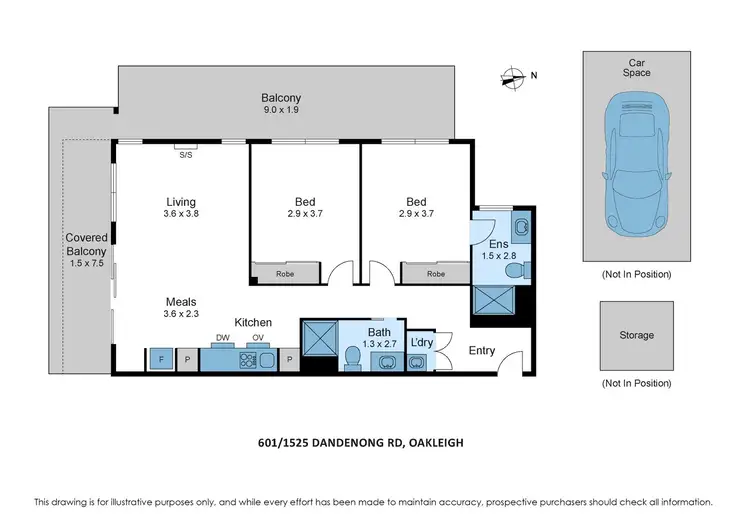 Floorplan of Homely apartment listing, 601/1525 Dandenong Road, Oakleigh VIC 3166