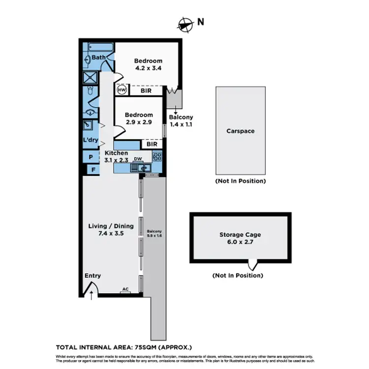 Floorplan of Homely apartment listing, 2/9 Loughmore Lane, North Melbourne VIC 3051