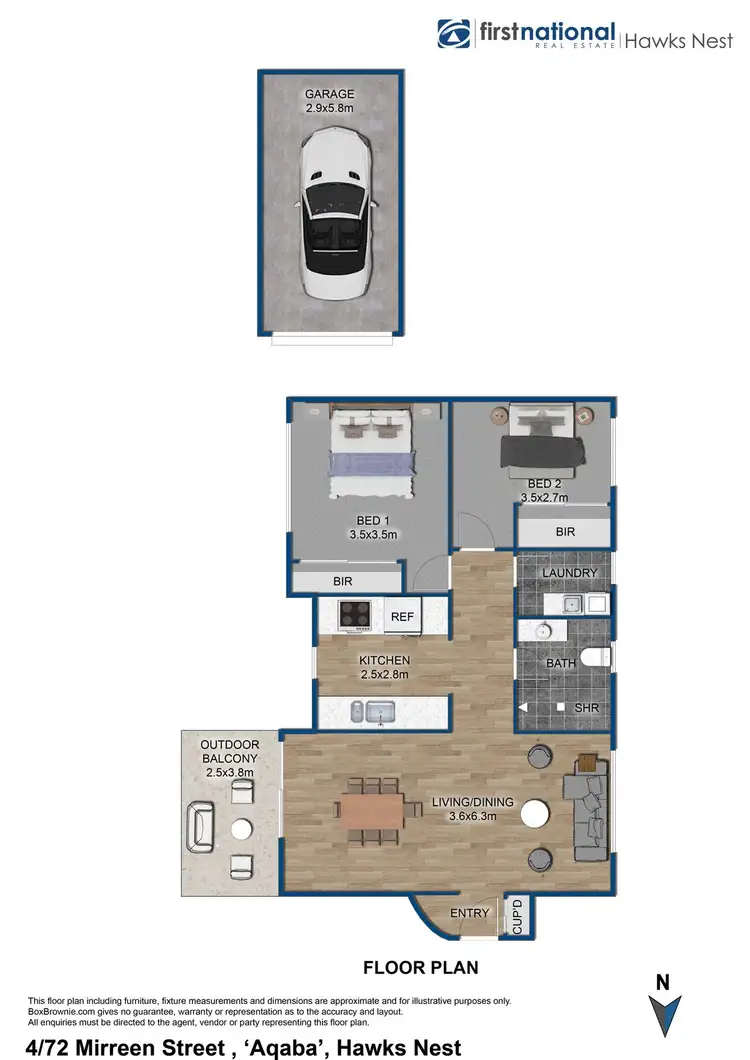 Floorplan of Homely apartment listing, 4/72 Mirreen Street, 'Aqaba', Hawks Nest NSW 2324
