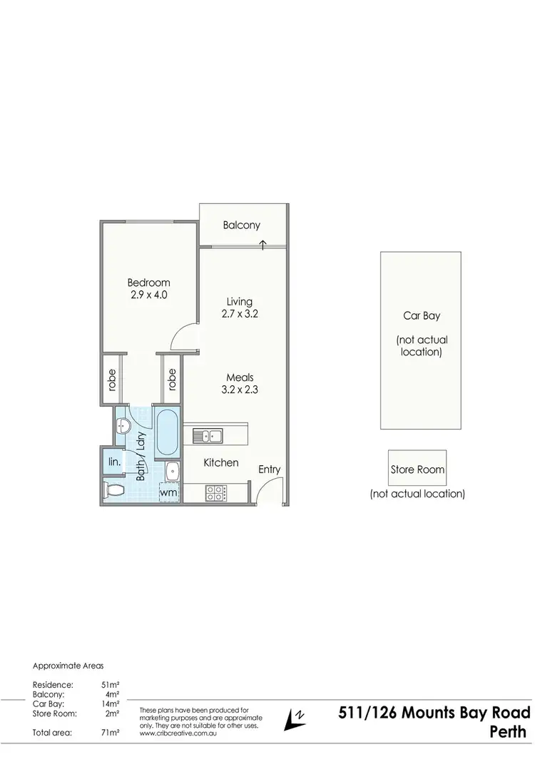 Floorplan of Homely apartment listing, 511/126 Mounts Bay Road, Perth WA 6000