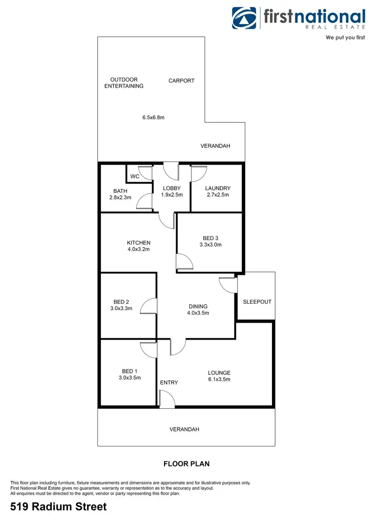 Floorplan of Homely house listing, 519 Radium Street, Broken Hill NSW 2880