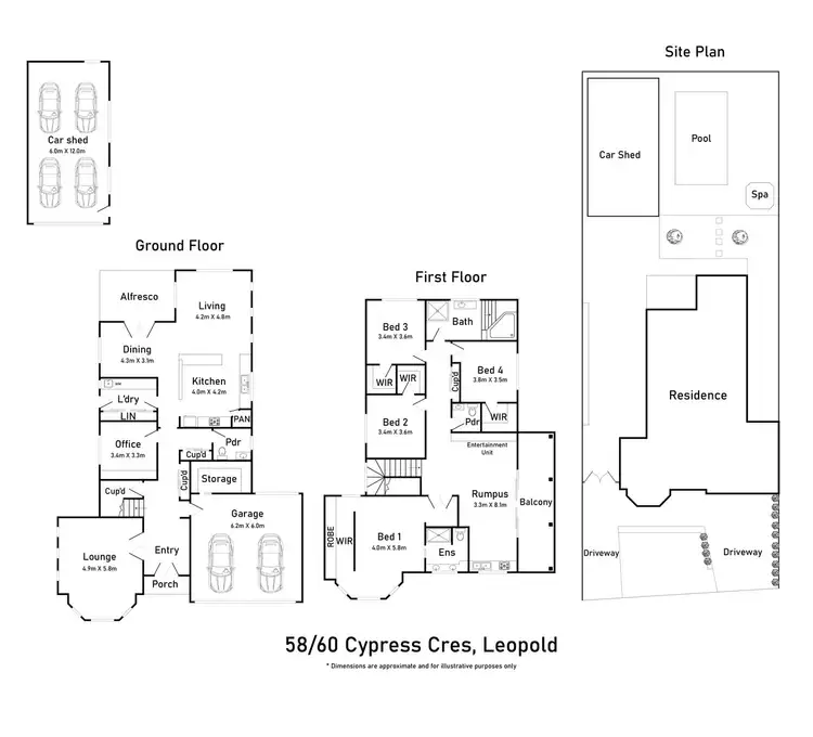 Floorplan of Homely house listing, 58-60 Cypress Crescent, Leopold VIC 3224
