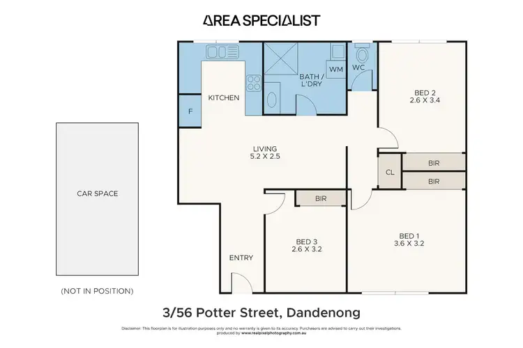 Floorplan of Homely unit listing, 3/56 Potter Street, Dandenong VIC 3175