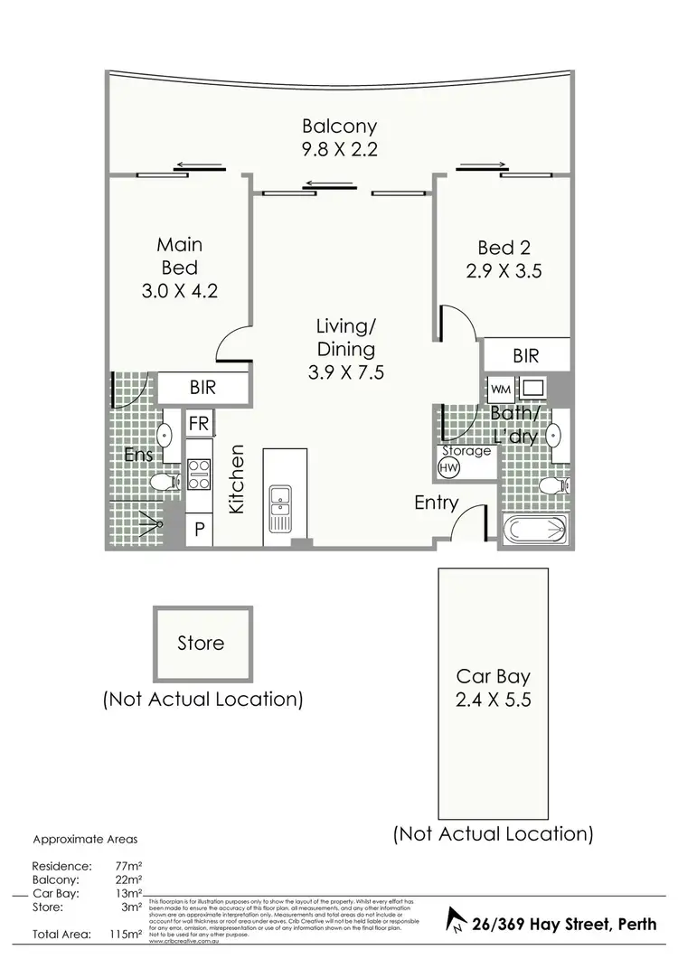 Floorplan of Homely apartment listing, 26/369 Hay Street, Perth WA 6000