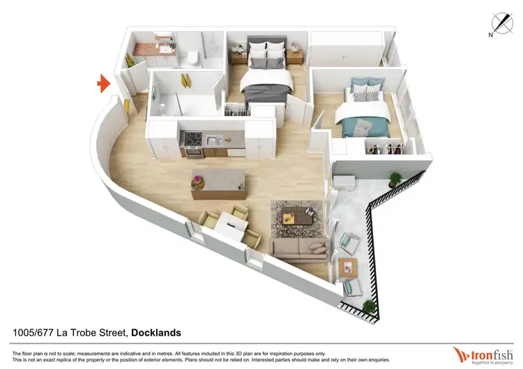 Floorplan of Homely apartment listing, 1005/677 La Trobe Street, Docklands VIC 3008