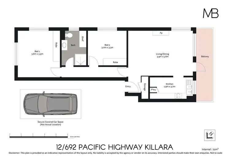Floorplan of Homely unit listing, 12/692 Pacific Highway, Killara NSW 2071