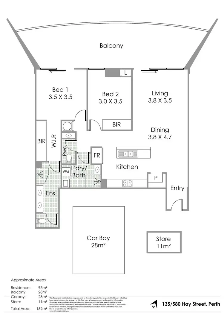 Floorplan of Homely apartment listing, 135/580 Hay Street, Perth WA 6000