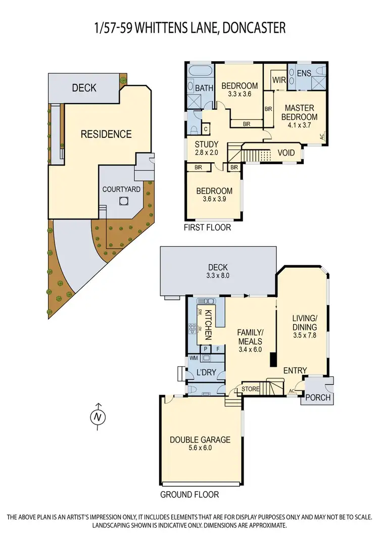 Floorplan of Homely townhouse listing, 1/57-59 Whittens Lane, Doncaster VIC 3108