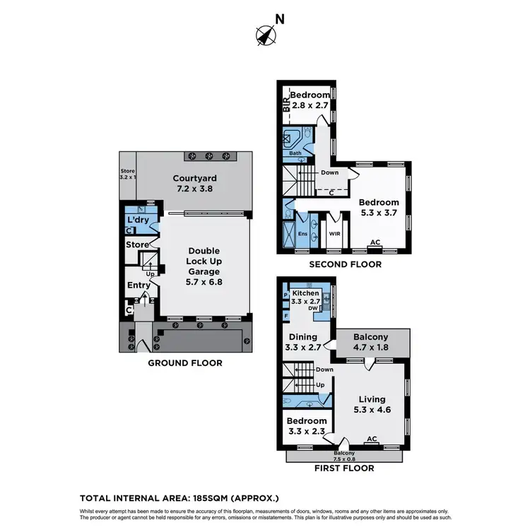 Floorplan of Homely townhouse listing, 174 Stockmans Way, Kensington VIC 3031