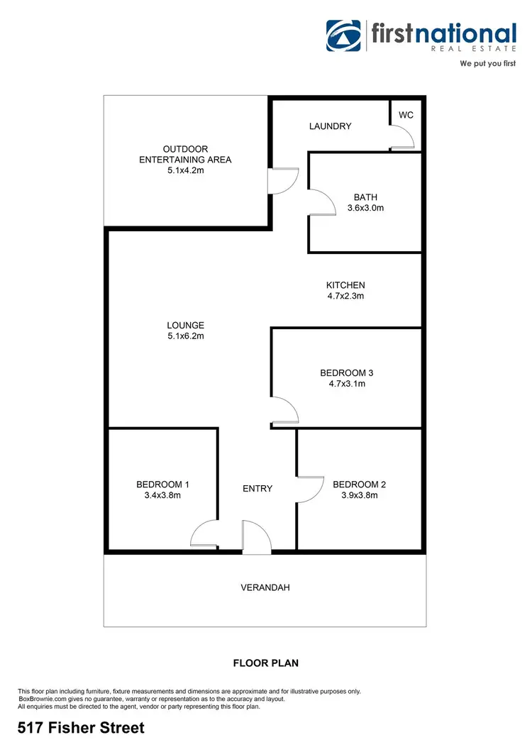 Floorplan of Homely house listing, 517 Fisher Street, Broken Hill NSW 2880