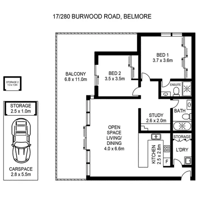 Floorplan of Homely apartment listing, 17/280-284 Burwood Road, Belmore NSW 2192