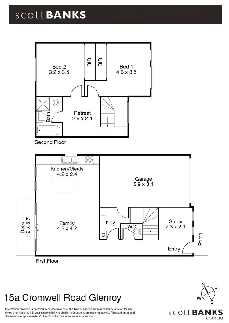 Floorplan of Homely townhouse listing, 15A Cromwell Street, Glenroy VIC 3046