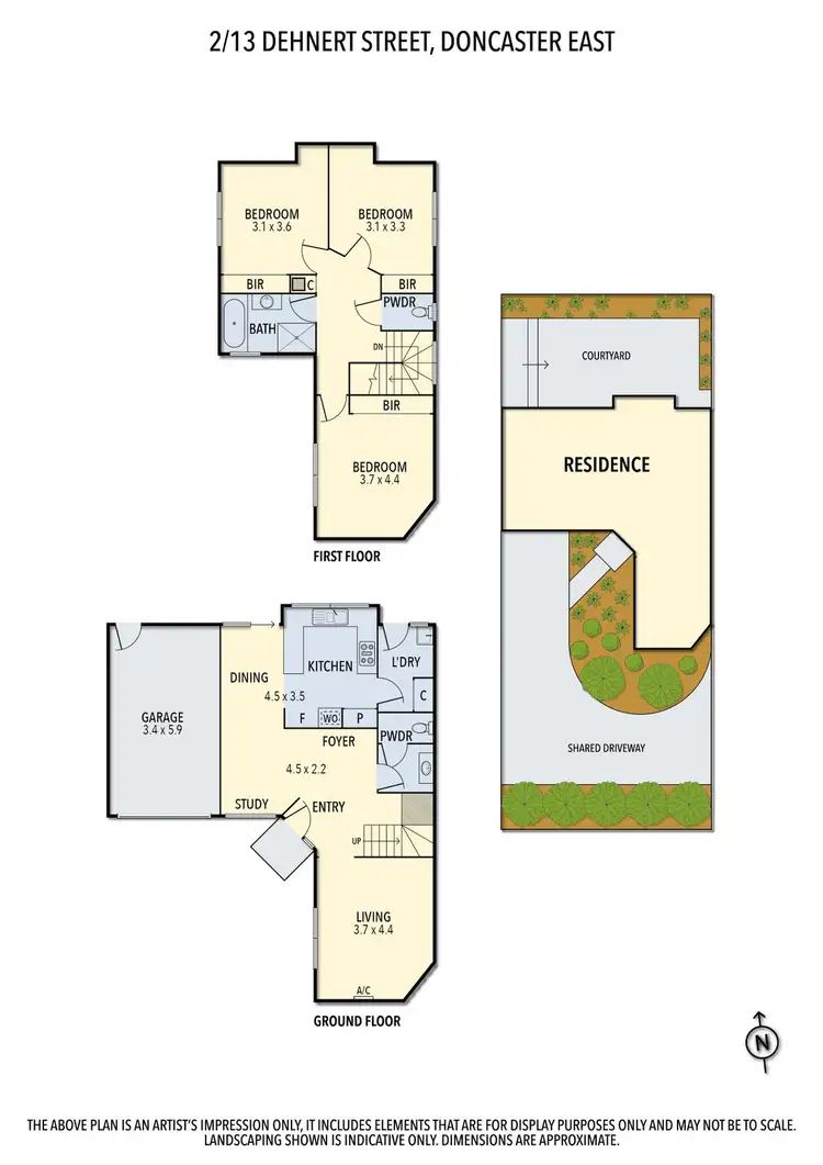 Floorplan of Homely townhouse listing, 2/13 Dehnert Street, Doncaster East VIC 3109