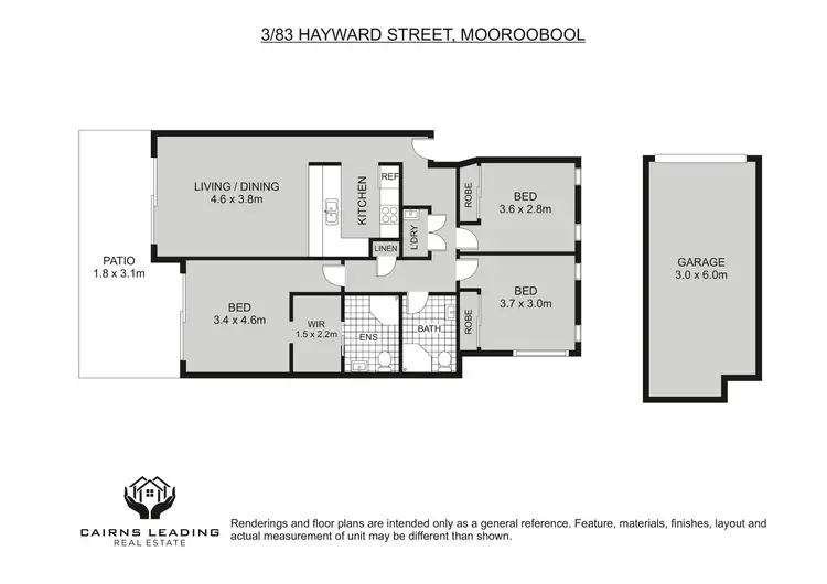Floorplan of Homely unit listing, 3/83 Hayward Street, Mooroobool QLD 4870